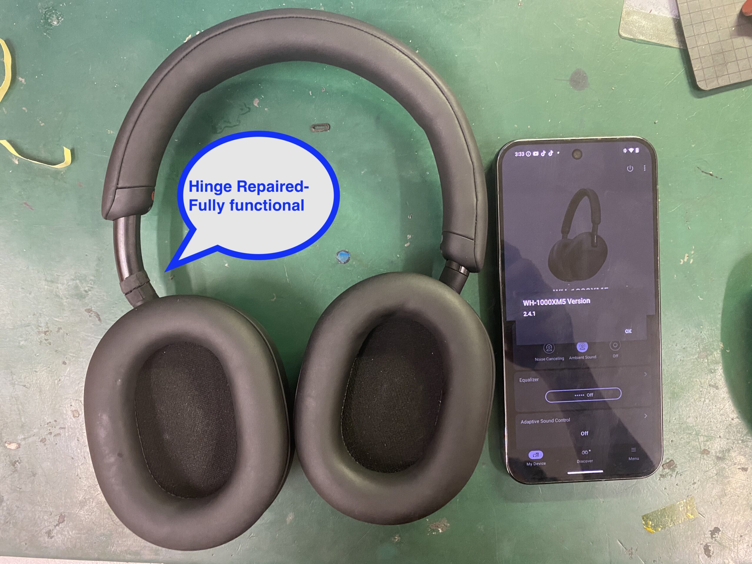 Final Repair of your XM5 black tape for comestic only Swivel Preserving XM5